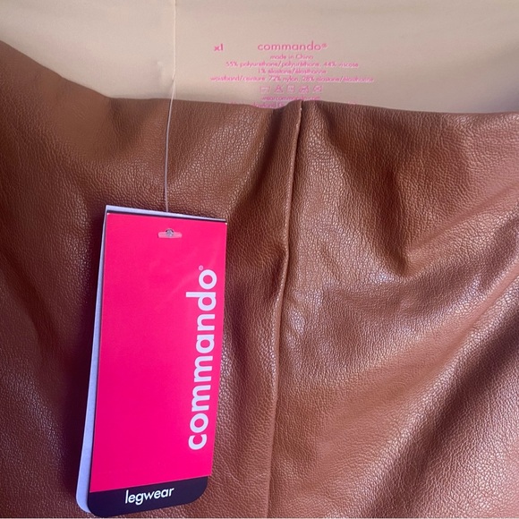 Commando Tan Cocoa Faux Leather Crop Flare Leggings XL - Picture 3 of 6